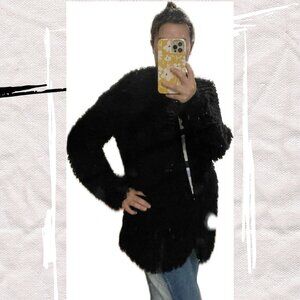 Black shaggy coat